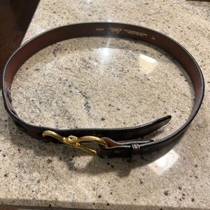 Tory Leather Hoof Pick Buckle Belt Havanna and bronze size 36